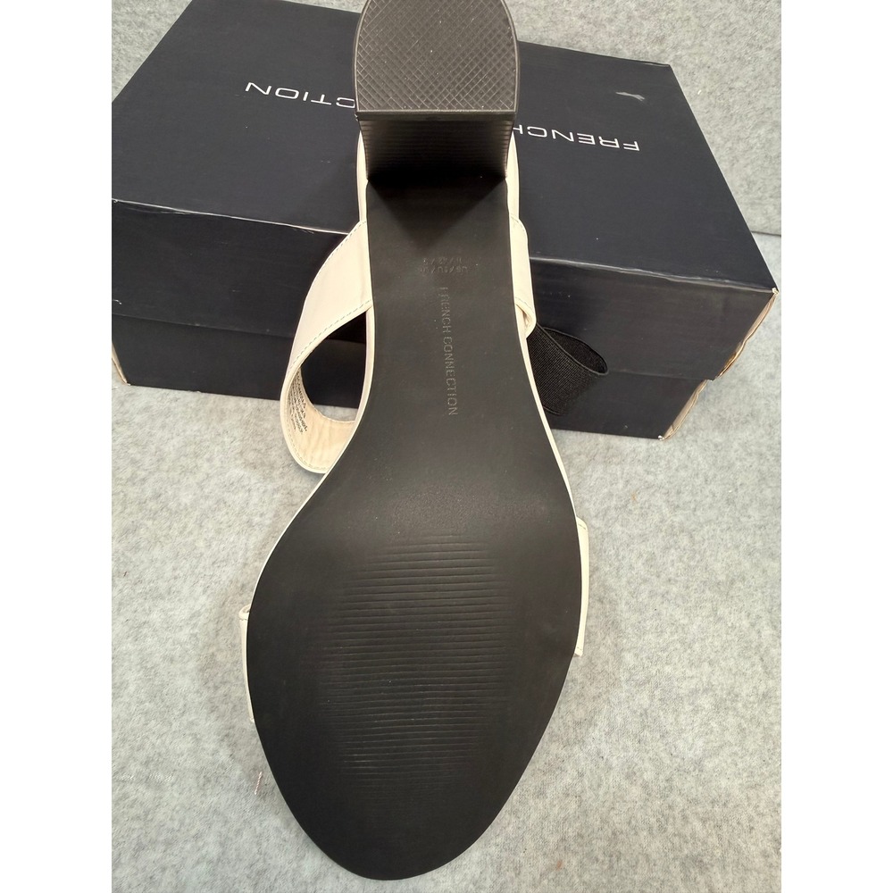French Connection Dakota-S Sandal 11 White New Block Heel Slingback Box Office - Picture 10 of 16